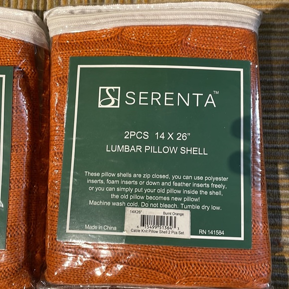 Lumbar pillow shells. Burnt Orange. 14x26” 2pcs per bag. Price is for 1 bag. - Picture 3 of 6